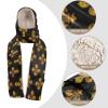 Hooded Scarf with Pockets Marie-Fleur-de-lis Warm Long Hooded Scarf with Mittens Black view 4