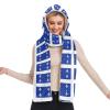 Augenstern Hooded Scarf with Pockets Quebec-Flag-Fleur-de-lis-Blue Warm Long Hooded Scarf with Mittens view 1
