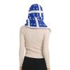 Augenstern Hooded Scarf with Pockets Quebec-Flag-Fleur-de-lis-Blue Warm Long Hooded Scarf with Mittens view 2
