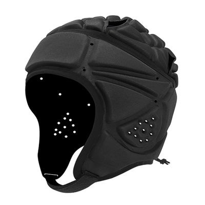 GOHASPW Rugby Helmet Football Headguard Black Soft Shell Helmet Soccer Headgear