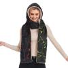 Hooded Scarf with Pockets Hairdresser-Haircut-Tool Warm Long Hooded Scarf with Mittens Black view 1