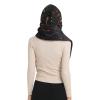 Hooded Scarf with Pockets Hairdresser-Haircut-Tool Warm Long Hooded Scarf with Mittens Black view 2