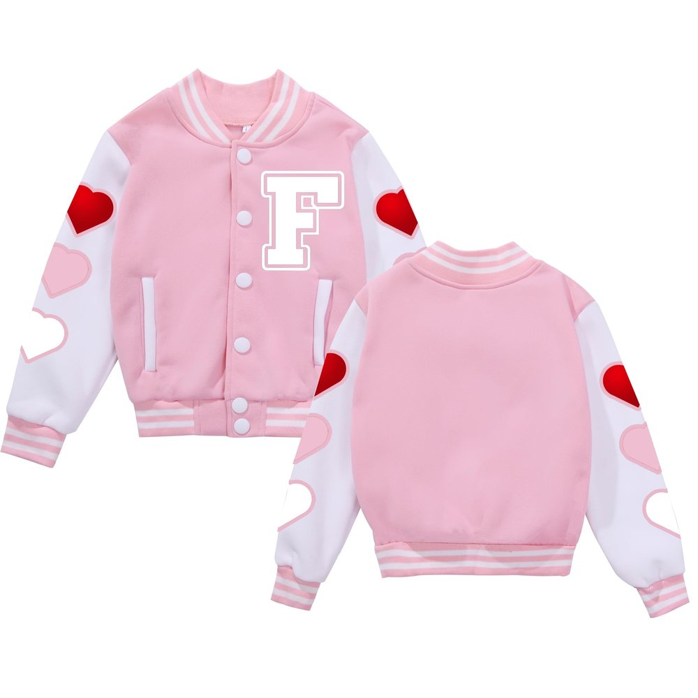 Icibgds Kids Varsity Jacket Boys Letter Print Baseball Jacket Sports Outerwear Coat for Girls School Uniform