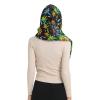 Hooded Scarf with Pockets Tie-dye-Pot-Leaf-Weeds Warm Long Hooded Scarf with Mittens Black view 2