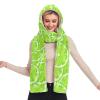 Hooded Scarf with Pockets Green-Lime-Lemon-Sunmmer Warm Long Hooded Scarf with Mittens view 1