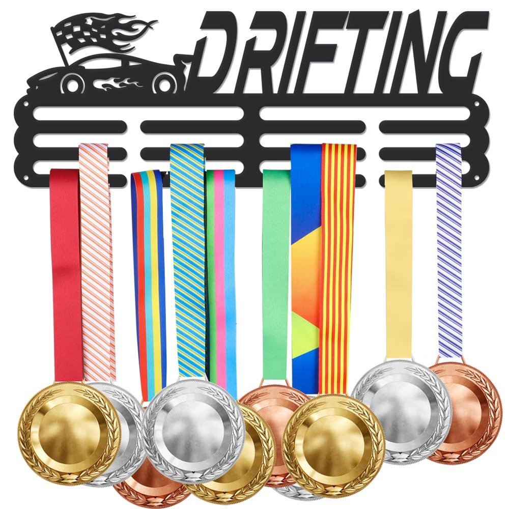 SUPERDANT Medal Holder Display Hanger Sturdy Black Metal Wall Mount Hanger Rack Frame Drifting Sports Medal Display for Awards Ribbon Cheer Athlete