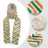 Hooded Scarf with Pockets Orange-Green-line-st-Patrick Warm Long Hooded Scarf with Mittens view 4