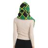 Hooded Scarf with Pockets Jamaican-Flag-Stripe-Caribbean Warm Long Hooded Scarf with Mittens Black view 2