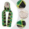 Hooded Scarf with Pockets Jamaican-Flag-Stripe-Caribbean Warm Long Hooded Scarf with Mittens Black view 4