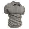 Men's Short Sleeve Polo Shirts V Neck Gary Slim-fit Cotton Knit Golf Sport Shirts Basic Designed Solid Summer Moisture-Wicking Performance Exercise Muscle Casual Pullover Top Grey view 1