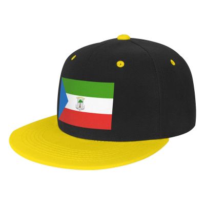 axxor Flag of Equatorial Guinea Flat Billed Cap Unisex Kids Adjustable Fashion Hip Hop Flat Bill Hat Yellow