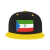 axxor Flag of Equatorial Guinea Flat Billed Cap Unisex Kids Adjustable Fashion Hip Hop Flat Bill Hat Yellow view 2
