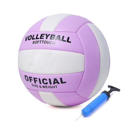 ABAJI Volleyball Purple Official Size Thicker PU Waterproof Anti-Explosion Design Youth Boys Girls Training Practice Indoor Outdoor Beach Pool Play