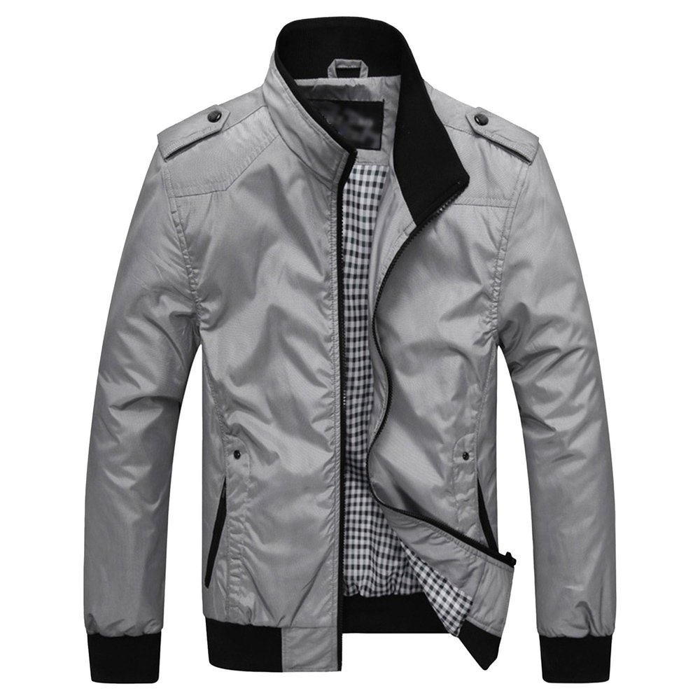 Men's Flight Bomber Jacket Full Zip Windproof Work Jackets Softshell Outdoor Windbreaker Coats (4X-Large,Grey)
