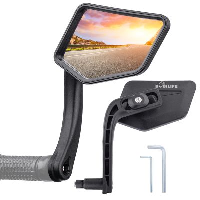 Bike Handlebar Bar End Rear View Mirror - Big Size 360 Adjustable HD Convex Glass Lens Rearview Side Mirrors for Mountain Bike Bicycle Scooter E-bike, 2 Pack