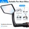 Bike Handlebar Bar End Rear View Mirror - Big Size 360 Adjustable HD Convex Glass Lens Rearview Side Mirrors for Mountain Bike Bicycle Scooter E-bike, 2 Pack view 2