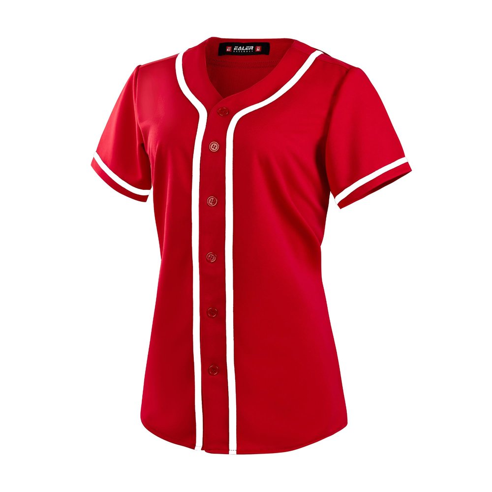EALER BJW80 Series Women's Baseball Jersey Softball Jersey Button Down Shirts
