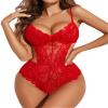 Avidlove Womens Lingeries Lace Body Suits Women Teddy Lingerie One Piece (Red,S) view 1