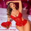 Avidlove Womens Lingeries Lace Body Suits Women Teddy Lingerie One Piece (Red,S) view 2