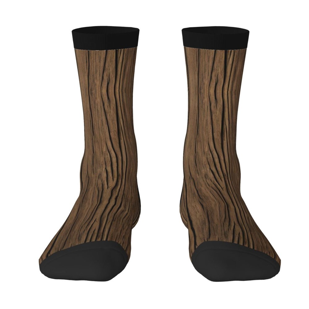 ZISHAK Wood Grain Men'S Sport Socks,Medium Length For Running Comfortable & Breathable Athletic Socks