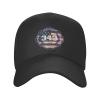 911 343 Fallen Firefighters Remembrance Baseball Cap Men - Classic Dad Hat Adjustable Plain Hat Black view 2