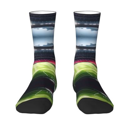 ZISHAK Stadium Football Satdium Field Light Night Men'S Sport Socks,Medium Length For Running Comfortable & Breathable Athletic Socks