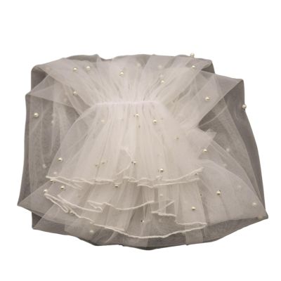 Muloo Detachable Arm Sleeves with Pearl Bride Wedding Arm Cover Decorate Ruffle Sleeve for Bridal Accessories