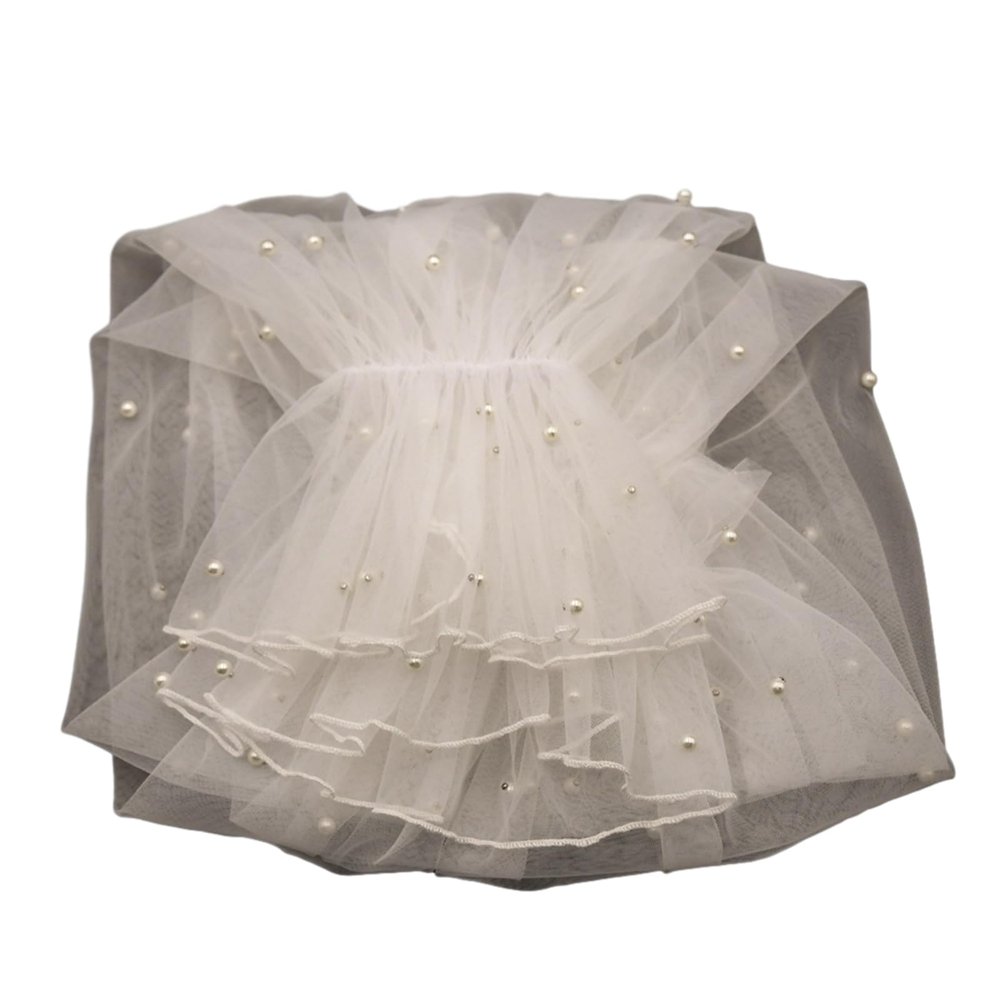 Muloo Detachable Arm Sleeves with Pearl Bride Wedding Arm Cover Decorate Ruffle Sleeve for Bridal Accessories
