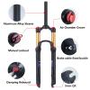 BOLANY 26/27.5/29 MTB Bike Air Suspension Fork Shock Absorber Rebound Adjustment 1 1/8 Straight Tube QR 9mm Travel 100mm Manual/Remote Locking Fit Mountain/Road Bike view 3