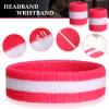 Cuffbow 72 Pcs Sweatband Set - 24 Headbands + 48 Wristbands, Polyester Cotton Blend, Moisture Wicking Sweat Absorbing for Various Sports, Men Women, Multicolor, Unisex view 3
