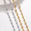 925 Sterling Silver Bean Necklace For Men Women, 14K Yellow Gold 5mm Coffee Bean Chain Necklaces Pig Nose Chains Bracelets Punk Hip Hop Jewelry Handmade Necklace, Coffee Bean Necklace For Women Men, view 2