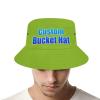 Personalized Fisherman Cap Custom Text & Photo Bucket Hats for Women Men Sun Hats Yellow Green view 4