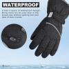 Soft Mittens Kids Warm Gloves Winter Snow Water Proof Gloves 4 to 14Years Ourdoor Sports Ski Gloves for Boys Girls (Black, 12-14Years) view 2