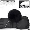 Soft Mittens Kids Warm Gloves Winter Snow Water Proof Gloves 4 to 14Years Ourdoor Sports Ski Gloves for Boys Girls (Black, 12-14Years) view 3
