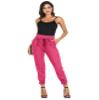 GRACE KARIN Womens Casual High Waist Pencil Pants with Pockets Bow-Knot Cropped Paper Bag Pants for Work Hot Pink L view 2