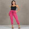 GRACE KARIN Womens Casual High Waist Pencil Pants with Pockets Bow-Knot Cropped Paper Bag Pants for Work Hot Pink L view 4