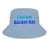 Custom Bucket Hats Personalized Fisherman Cap with Your Own Photo Summer Travel Funny Hats for Women Men Light Blue view 1