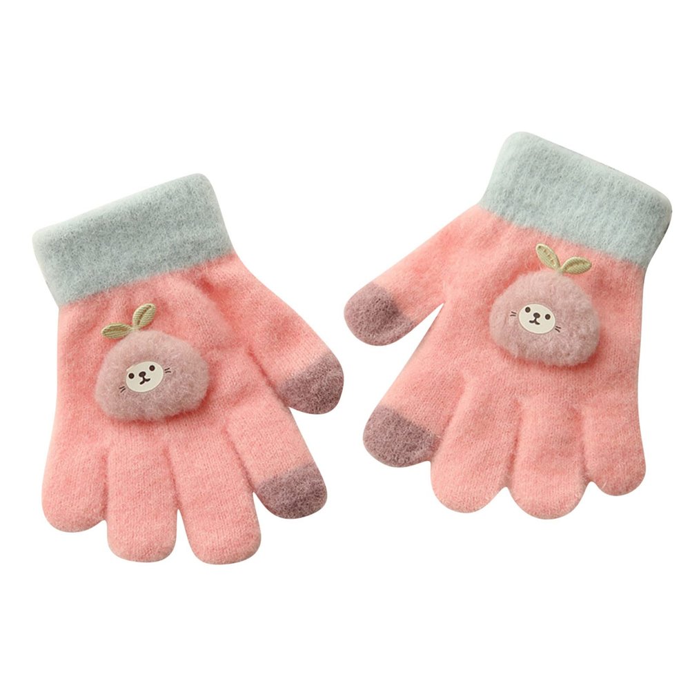 1 to 5Years Children Soft Gloves Kid's Winter Gloves Children Stretchy Warm Gloves Boys Or Girls Knit Gloves (D, One Size)