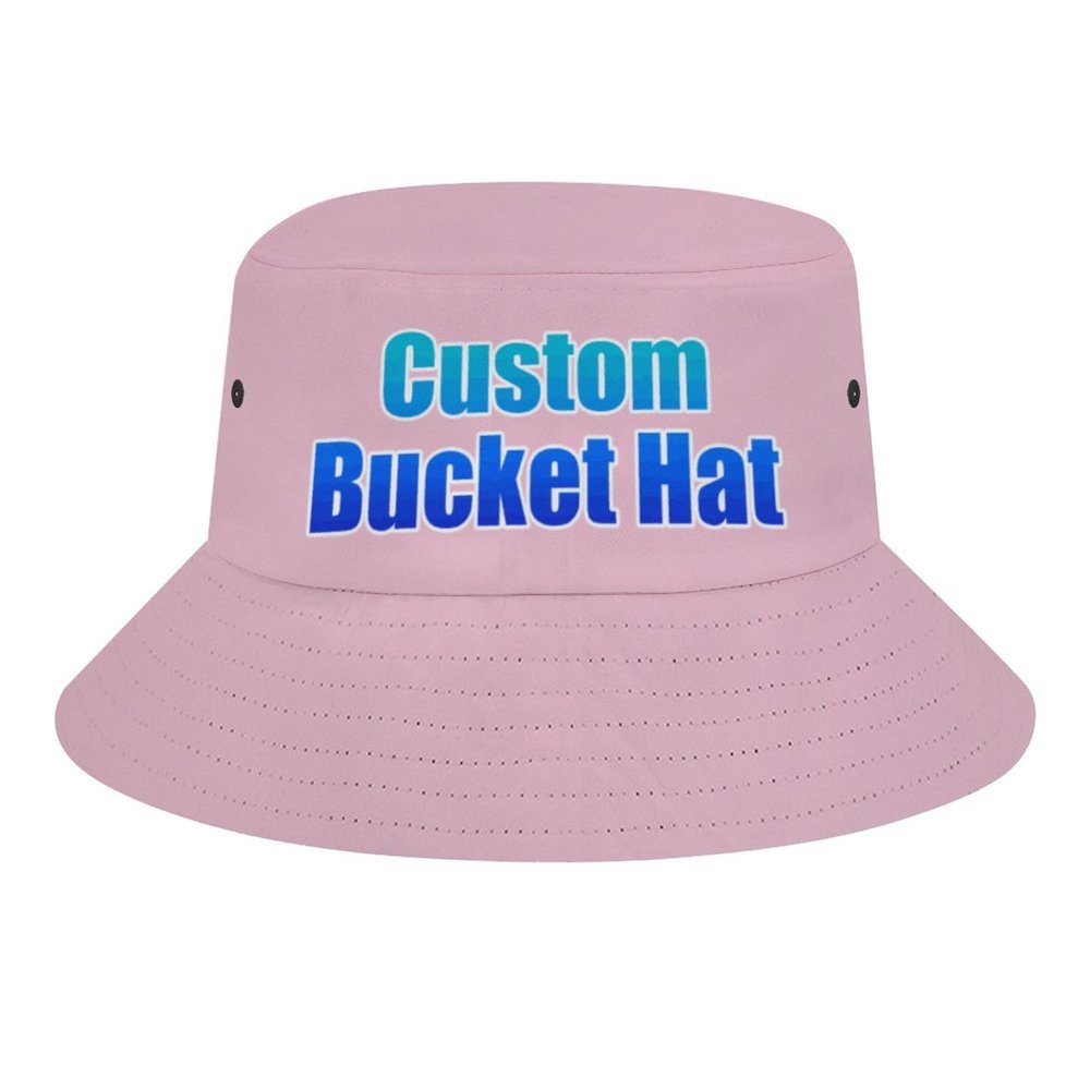 Custom Bucket Hat for Men Add Your Text/Photo/Logo Personalized Fisherman's Hats Pink