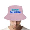 Custom Bucket Hat for Men Add Your Text/Photo/Logo Personalized Fisherman's Hats Pink view 3