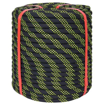 Lopevex 1/2 Inch Static Climbing Rope (200 Ft) - 9000lbs Heavy Duty Arborist Bull Rope for Tree Work, Tactical Rigging & Rappelling - 48 Strand Core, Black