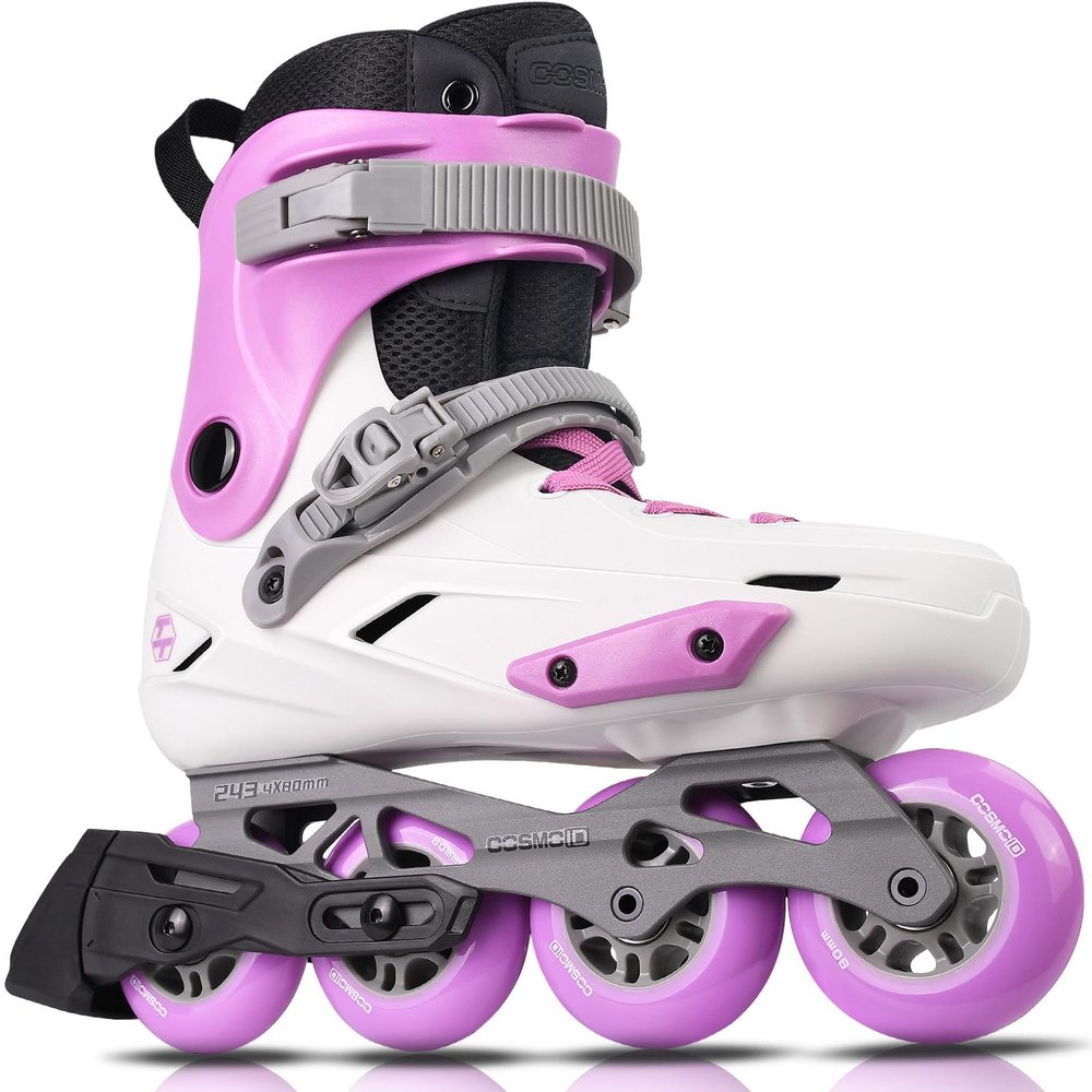 Professional Inline Skates for Women Men, COSMOID Roller Skate Blades Adult Male Female, Size 5-13Professional Fitness Roller Skates Blades for Unisex (White, USM10-10.5/USL10.5-11)