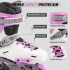 Professional Inline Skates for Women Men, COSMOID Roller Skate Blades Adult Male Female, Size 5-13Professional Fitness Roller Skates Blades for Unisex (White, USM10-10.5/USL10.5-11) view 3