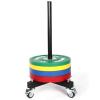 YXXSDP 97cm Tall Olympic Weight Rack for Plates on Wheels, Home Gym Offices Mobile Bumper Plate Organizer, Load 1102lbs Heavy Duty Barbell Plate Stand view 1
