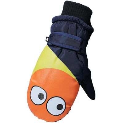 Baby Soft Gloves for Cycling 5 to 12Y Boys Kids Mittens Snow Gloves Water Winter Cartoon Winter Girls Warm Mittens (Dark Blue, One Size)