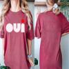 Oui Shirt French Yes Gift for Paris Loving T-Shirt Casual Women Shirt #00413-62 Brick view 2