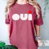 Oui Shirt French Yes Gift for Paris Loving T-Shirt Casual Women Shirt #00413-62 Brick view 3
