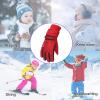 6 to 12 Years Kids Party Mittens for Winter Outdoor Boys Girls Snow Skating Snowboarding Windproof Warm Gloves (Red, One Size) view 4