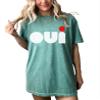 Oui Shirt French Yes Gift for Paris Loving T-Shirt Casual Women Shirt #00413-30 Light Green view 1