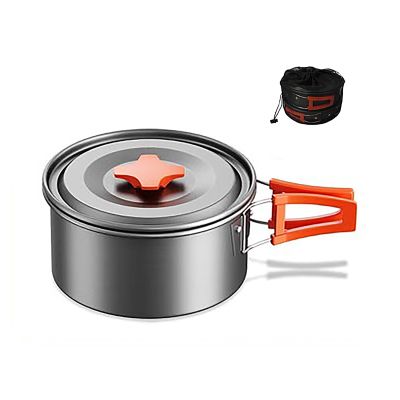 WHYATT Small Camping Pot, Compact Camping Pots and Pans for Outdoor Backpacking Camping Hiking Picnic, Included Mesh Carry Bag (Size : 6.7in/17.1cm)